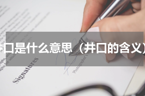 井口是什么意思（井口的含义）