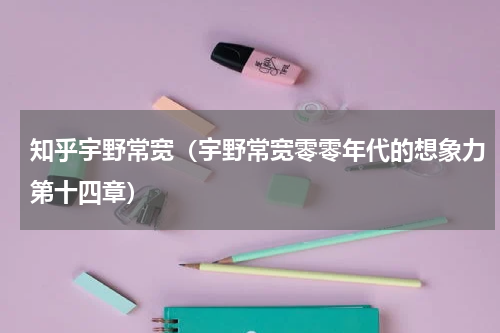 知乎宇野常宽（宇野常宽零零年代的想象力第十四章）