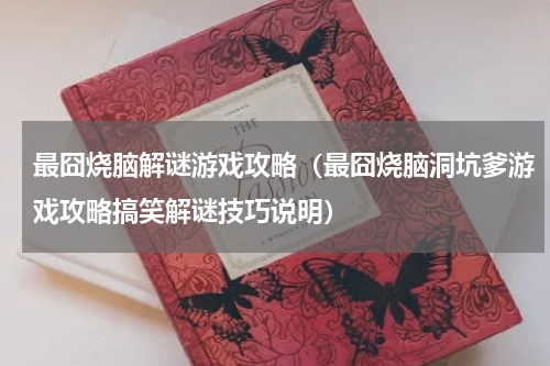 最囧烧脑解谜游戏攻略（最囧烧脑洞坑爹游戏攻略搞笑解谜技巧说明）