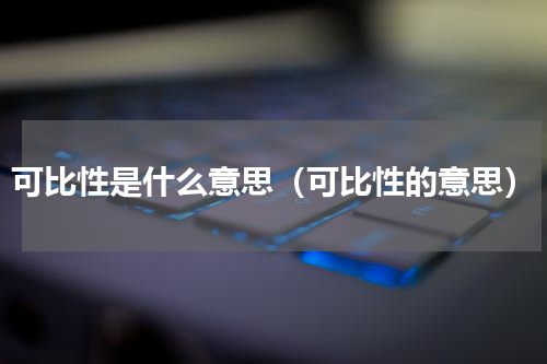 可比性是什么意思（可比性的意思）
