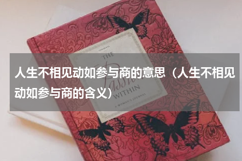 人生不相见动如参与商的意思（人生不相见动如参与商的含义）