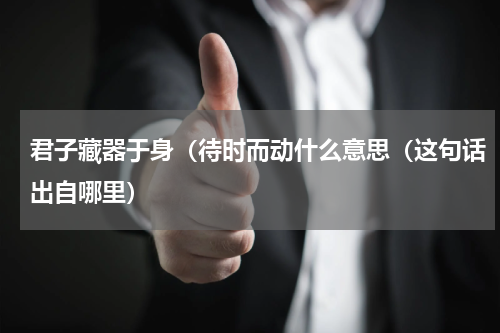 君子藏器于身（待时而动什么意思（这句话出自哪里）
