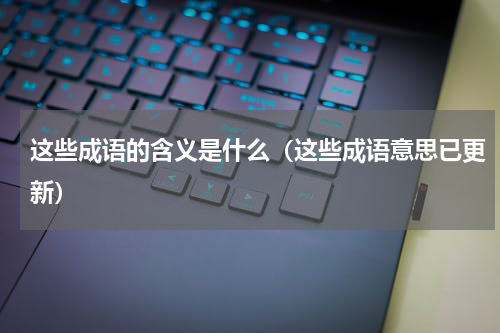 这些成语的含义是什么（这些成语意思已更新）