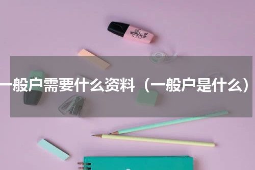 一般户需要什么资料（一般户是什么）
