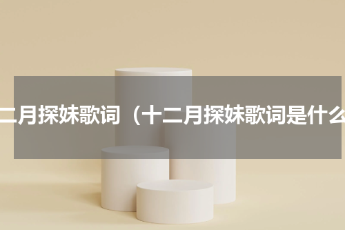 十二月探妹歌词（十二月探妹歌词是什么）