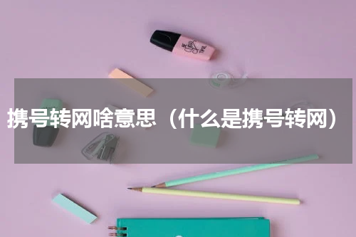 携号转网啥意思（什么是携号转网）