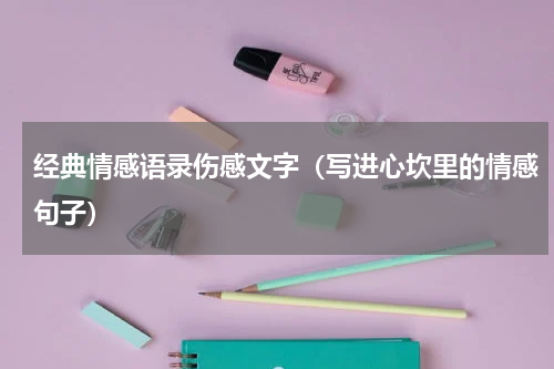经典情感语录伤感文字（写进心坎里的情感句子）