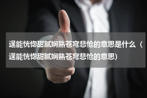 逞能恍惚甜腻娴熟苍穹悲怆的意思是什么（逞能恍惚甜腻娴熟苍穹悲怆的意思）