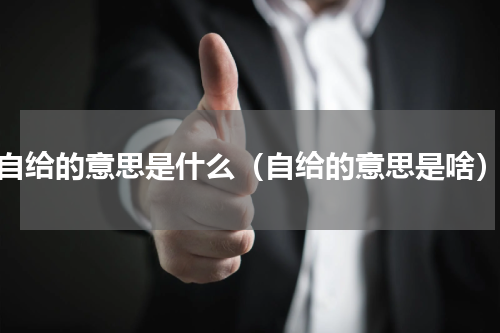 自给的意思是什么（自给的意思是啥）