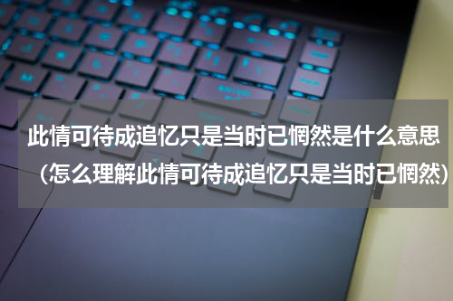 此情可待成追忆只是当时已惘然是什么意思（怎么理解此情可待成追忆只是当时已惘然）