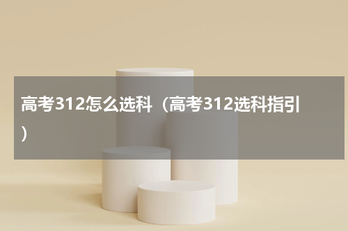 高考312怎么选科（高考312选科指引）