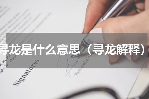 寻龙是什么意思（寻龙解释）