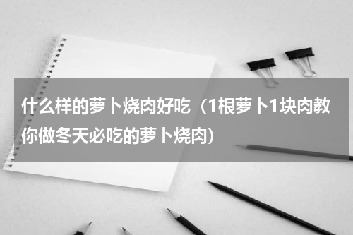 什么样的萝卜烧肉好吃（1根萝卜1块肉教你做冬天必吃的萝卜烧肉）