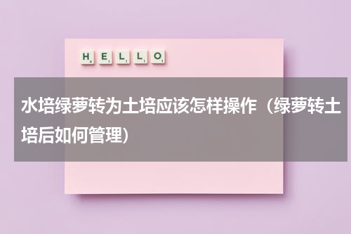 水培绿萝转为土培应该怎样操作（绿萝转土培后如何管理）
