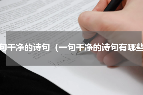一句干净的诗句（一句干净的诗句有哪些）