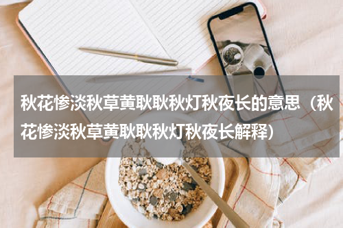 秋花惨淡秋草黄耿耿秋灯秋夜长的意思（秋花惨淡秋草黄耿耿秋灯秋夜长解释）