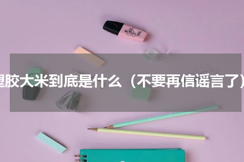 塑胶大米到底是什么（不要再信谣言了）