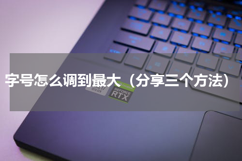 字号怎么调到最大（分享三个方法）