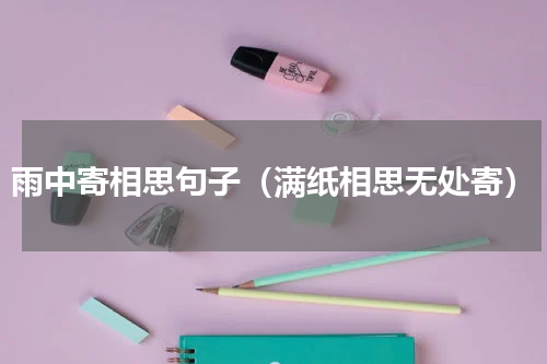 雨中寄相思句子（满纸相思无处寄）