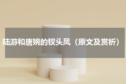 陆游和唐婉的钗头凤（原文及赏析）