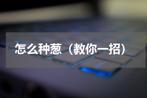 怎么种葱（教你一招）