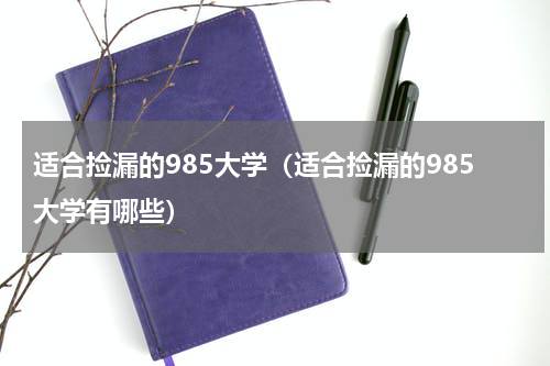 适合捡漏的985大学（适合捡漏的985大学有哪些）