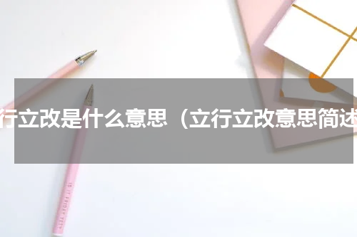 立行立改是什么意思（立行立改意思简述）
