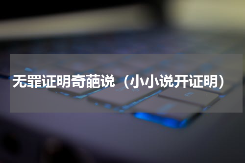 无罪证明奇葩说（小小说开证明）