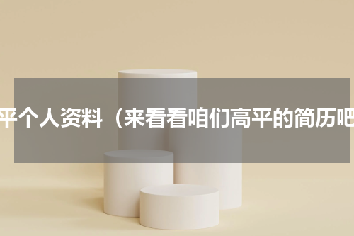 高平个人资料（来看看咱们高平的简历吧）