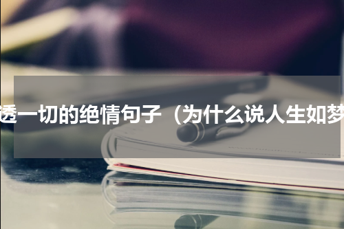 看透一切的绝情句子（为什么说人生如梦）