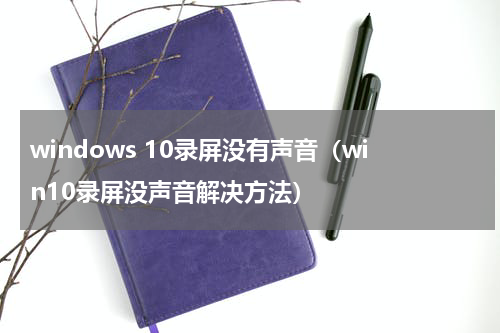 windows 10录屏没有声音（win10录屏没声音解决方法）