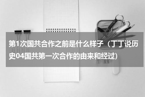 第1次国共合作之前是什么样子（丁丁说历史04国共第一次合作的由来和经过）