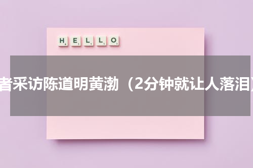 记者采访陈道明黄渤（2分钟就让人落泪）