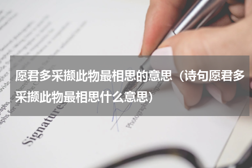 愿君多采撷此物最相思的意思（诗句愿君多采撷此物最相思什么意思）