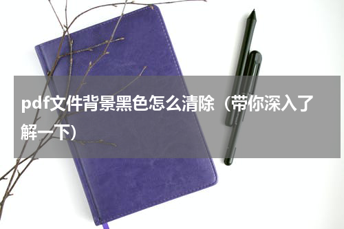 pdf文件背景黑色怎么清除（带你深入了解一下）