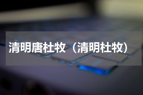 清明唐杜牧（清明杜牧）