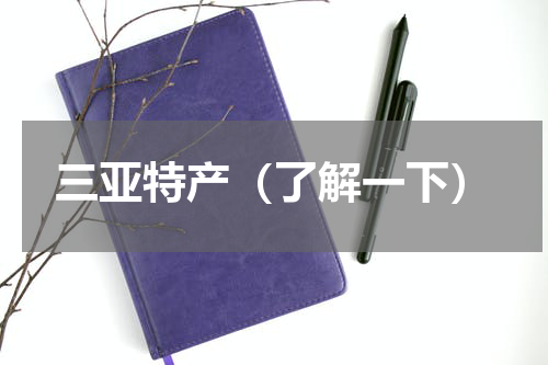 三亚特产（了解一下）