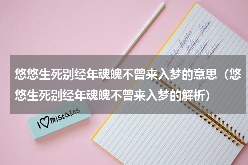 悠悠生死别经年魂魄不曾来入梦的意思（悠悠生死别经年魂魄不曾来入梦的解析）