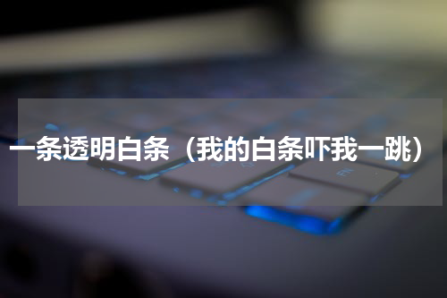 一条透明白条（我的白条吓我一跳）