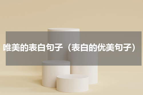 唯美的表白句子（表白的优美句子）