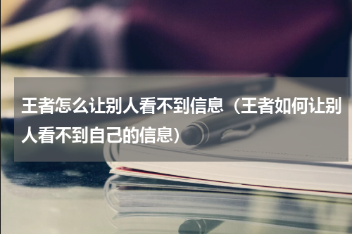 王者怎么让别人看不到信息（王者如何让别人看不到自己的信息）