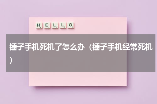 锤子手机死机了怎么办（锤子手机经常死机）