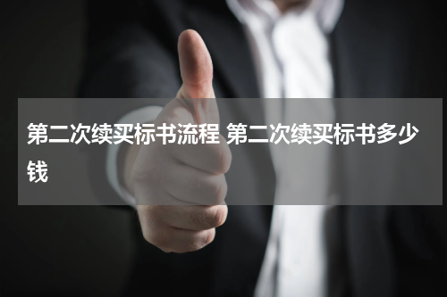 第二次续买标书流程 第二次续买标书多少钱