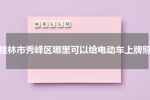 桂林市秀峰区哪里可以给电动车上牌照