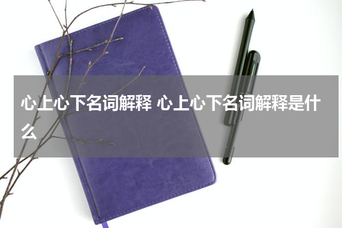 心上心下名词解释 心上心下名词解释是什么