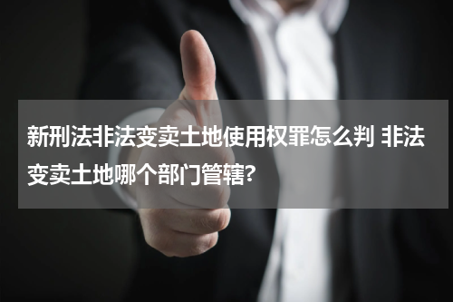 新刑法非法变卖土地使用权罪怎么判 非法变卖土地哪个部门管辖?