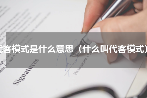 代客模式是什么意思（什么叫代客模式）