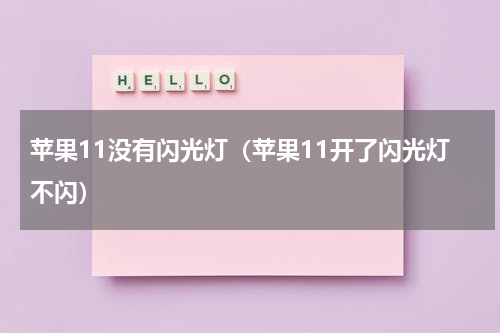 苹果11没有闪光灯（苹果11开了闪光灯不闪）