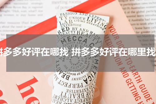 拼多多好评在哪找 拼多多好评在哪里找