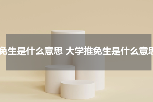 推免生是什么意思 大学推免生是什么意思